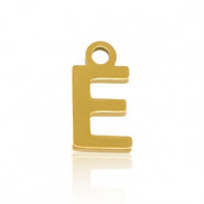 Stainless steel charm initial E Gold